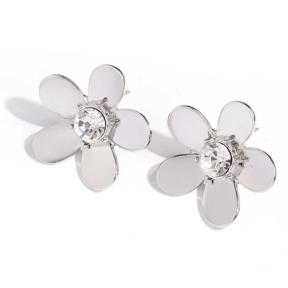 Silver Flower Stud Earrings